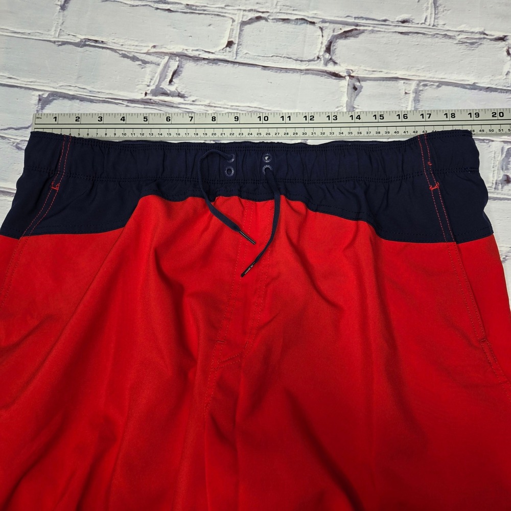 Speedo Mens XXL Swim Trunks Red Navy Blue Cargo Pocket Mesh Liner Board Shorts - Picture 8 of 11